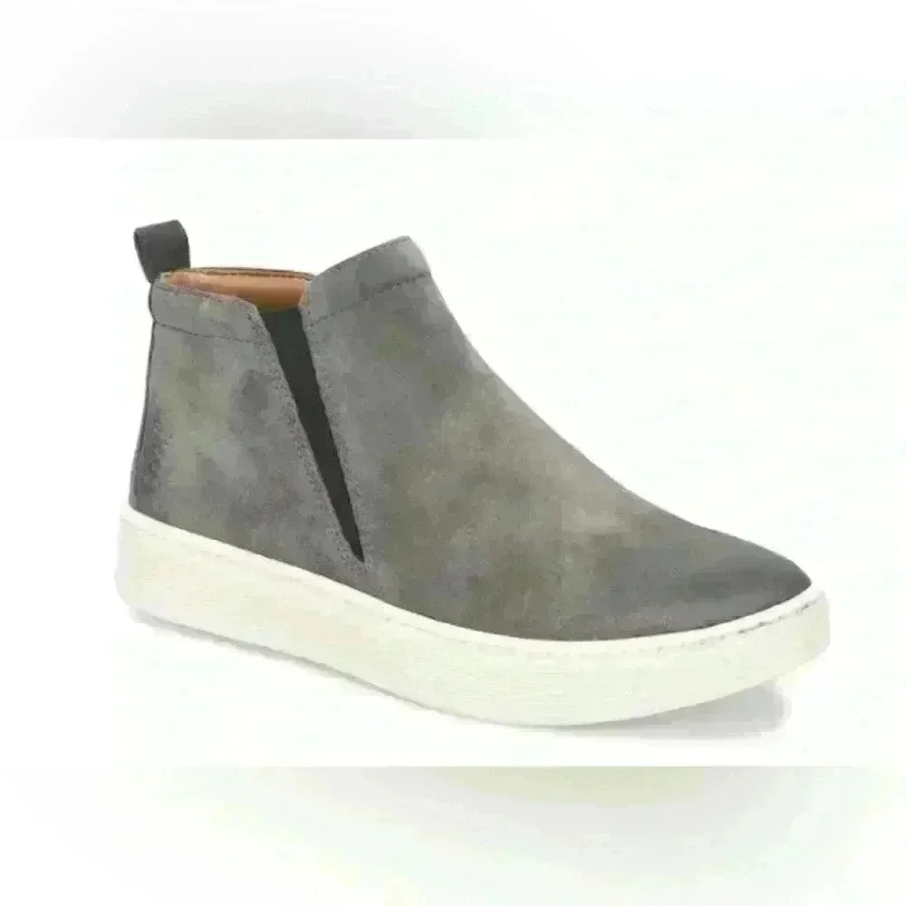 Sofft Britton II Hightop Leather Sneaker Gray Size 7M Smoke Suede Casual Comfort